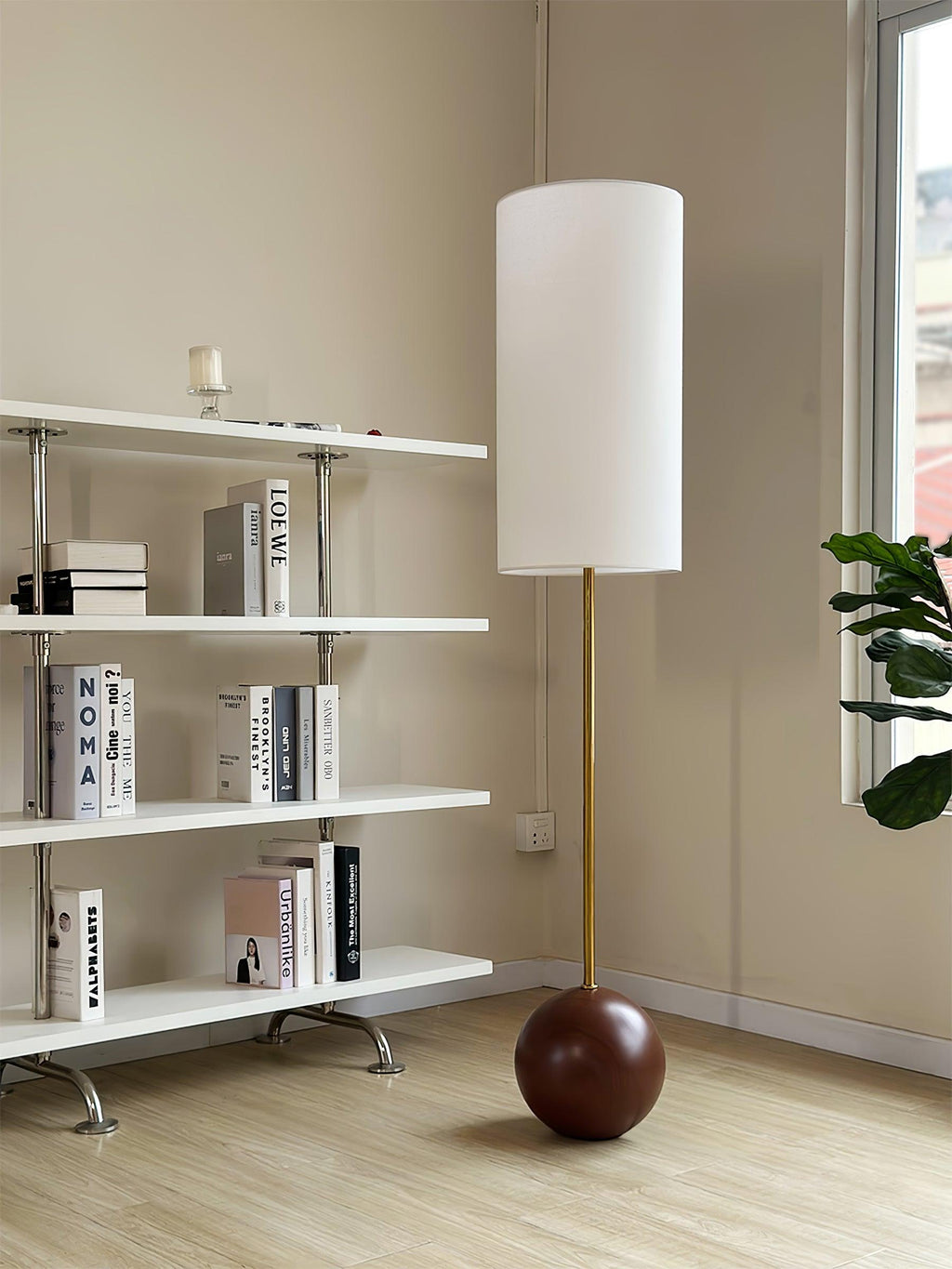 Orbis Wooden Sphere Floor Light, Floor Lamp, detail 7