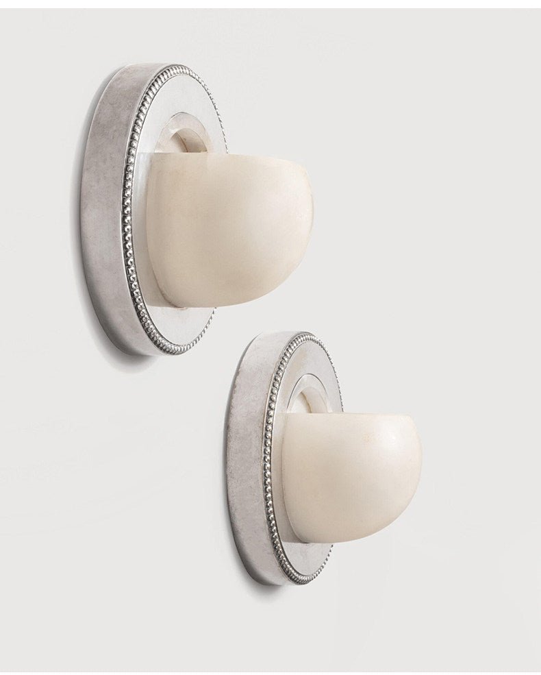Orbit Pearl Alabaster Wall Light, Hardwired Wall Sconce, detail 11