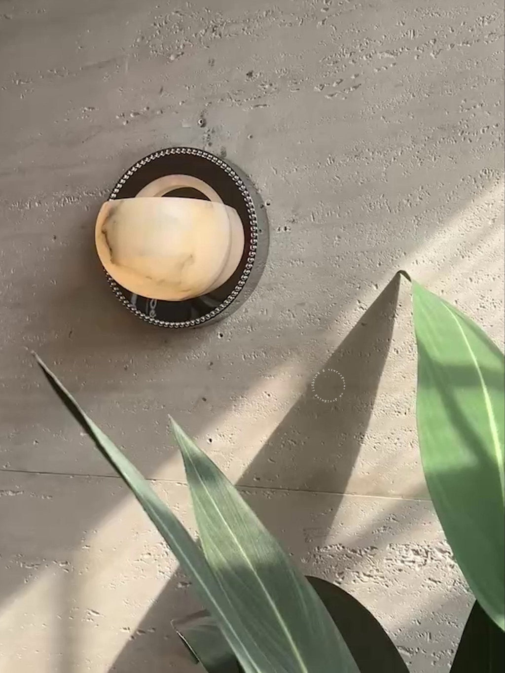 Orbit Pearl Alabaster Wall Light, Hardwired Wall Sconce, detail 14