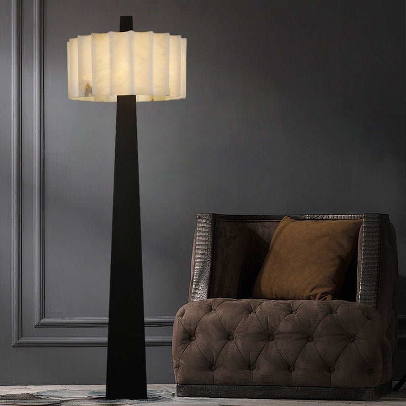 Origami Pleat Alabaster Floor Light, Floor Lamp, detail 3