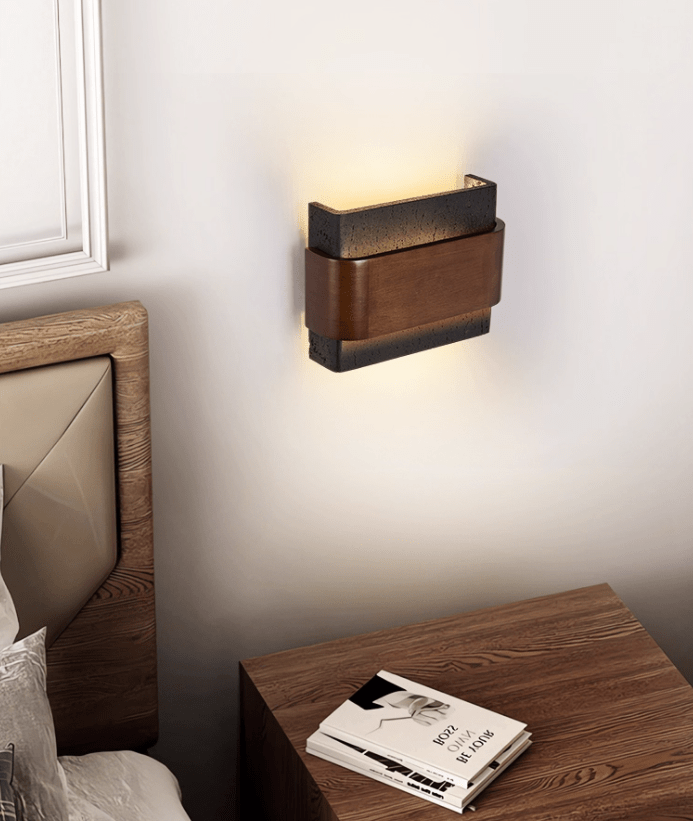 Orin Travertine Wall Light, Hardwired Wall Sconce, detail 5