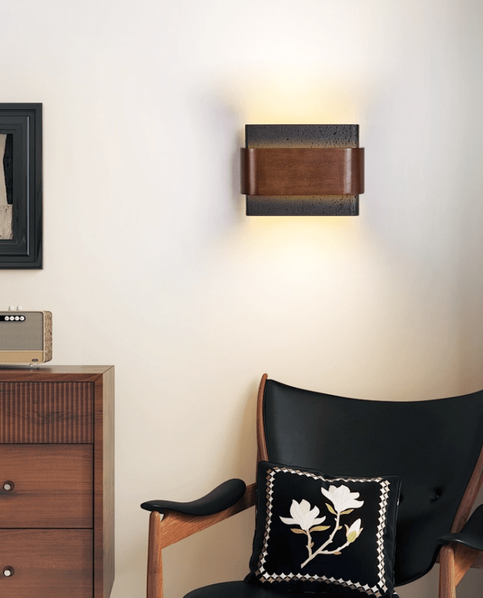 Orin Travertine Wall Light, Hardwired Wall Sconce, detail 10