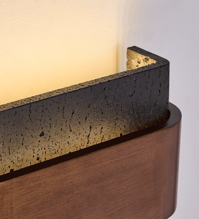 Orin Travertine Wall Light, Hardwired Wall Sconce, detail 6