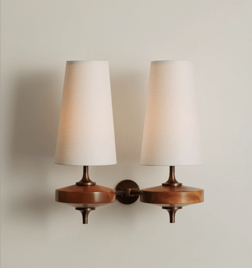 Orlan Twin Shade Wall Light, Hardwired Wall Sconce, detail 11
