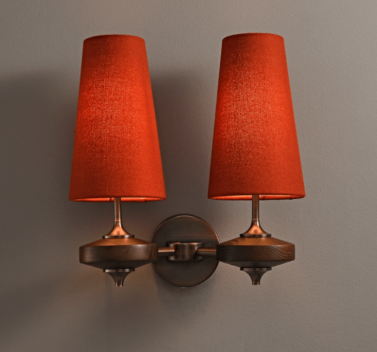 Orlan Twin Shade Wall Light, Hardwired Wall Sconce, detail 23