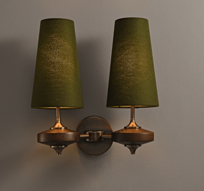 Orlan Twin Shade Wall Light, Hardwired Wall Sconce, detail 25