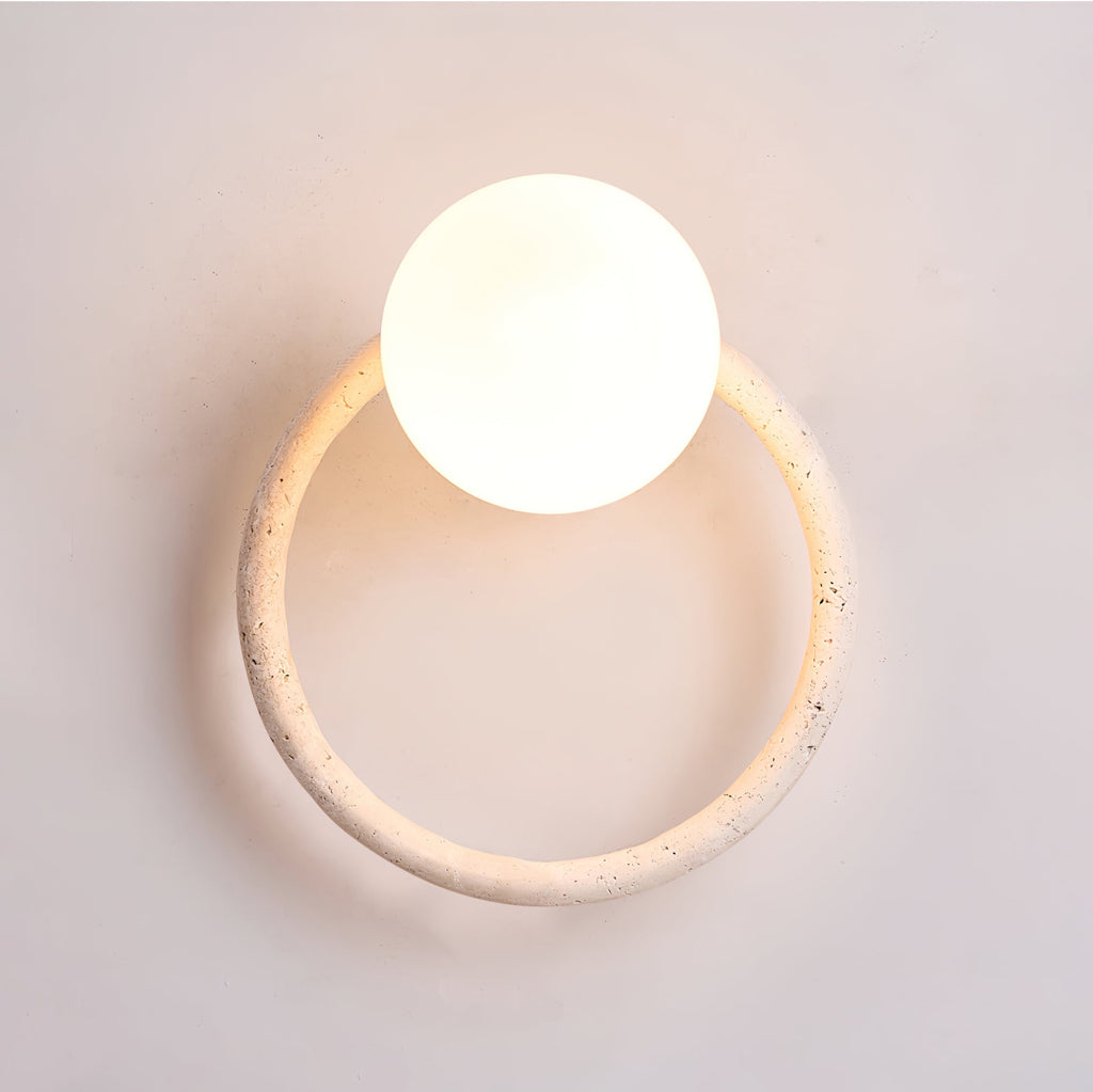 Orria Travertine Wall Light, Hardwired Wall Sconce, detail 9