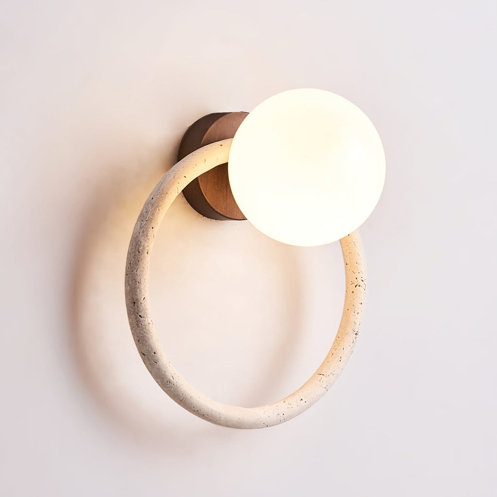Orria Travertine Wall Light, Hardwired Wall Sconce, detail 11