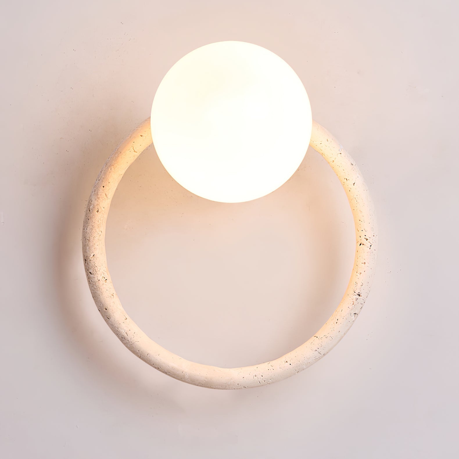 Orria Travertine Wall Light, Hardwired Wall Sconce, detail 12