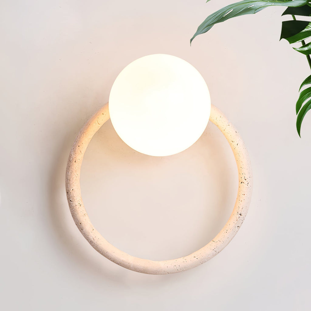 Orria Travertine Wall Light, Hardwired Wall Sconce, detail 13