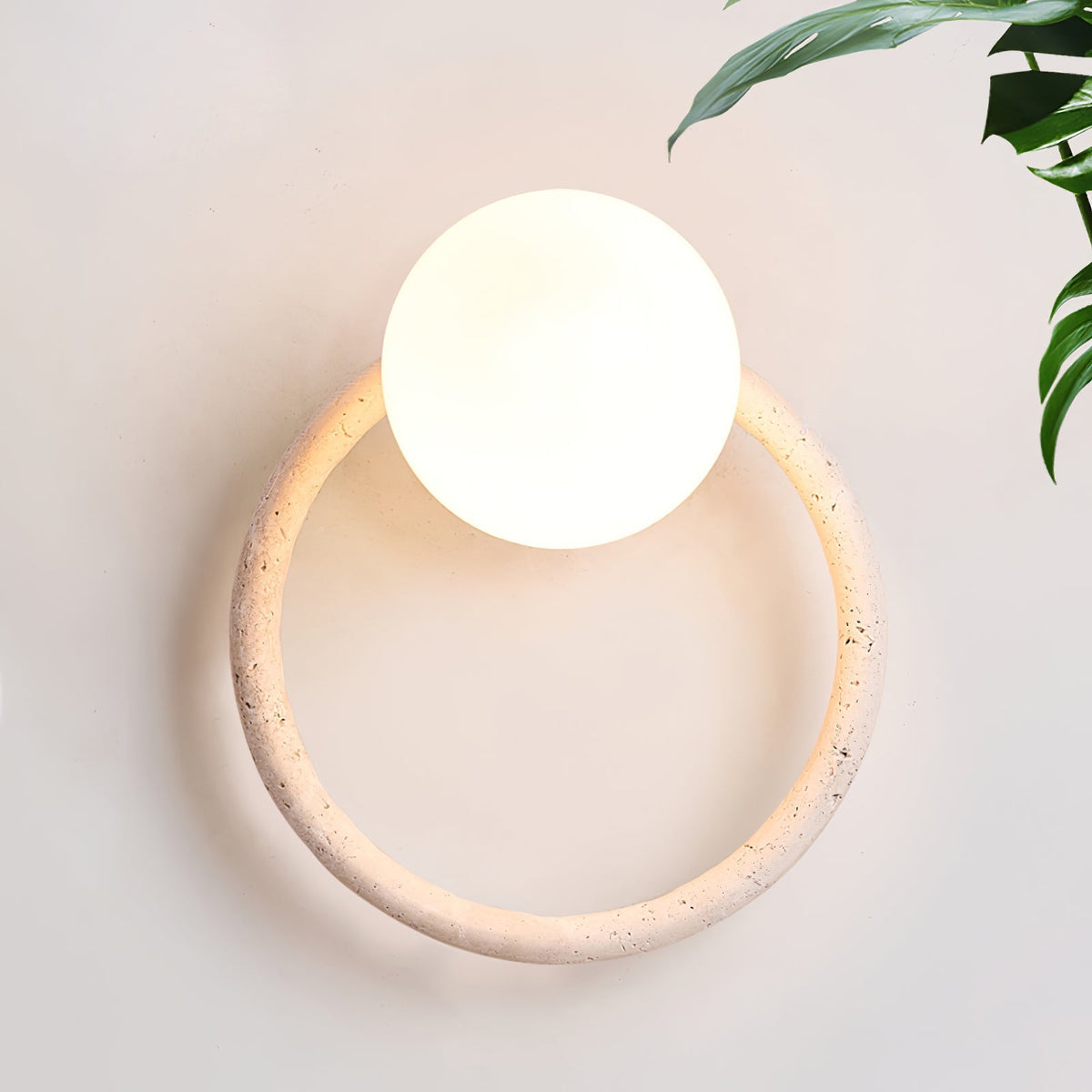 Orria Travertine Wall Light, Hardwired Wall Sconce, detail 13