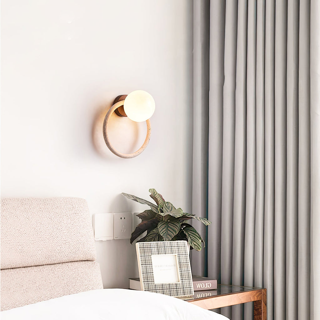 Orria Travertine Wall Light, Hardwired Wall Sconce, detail 6