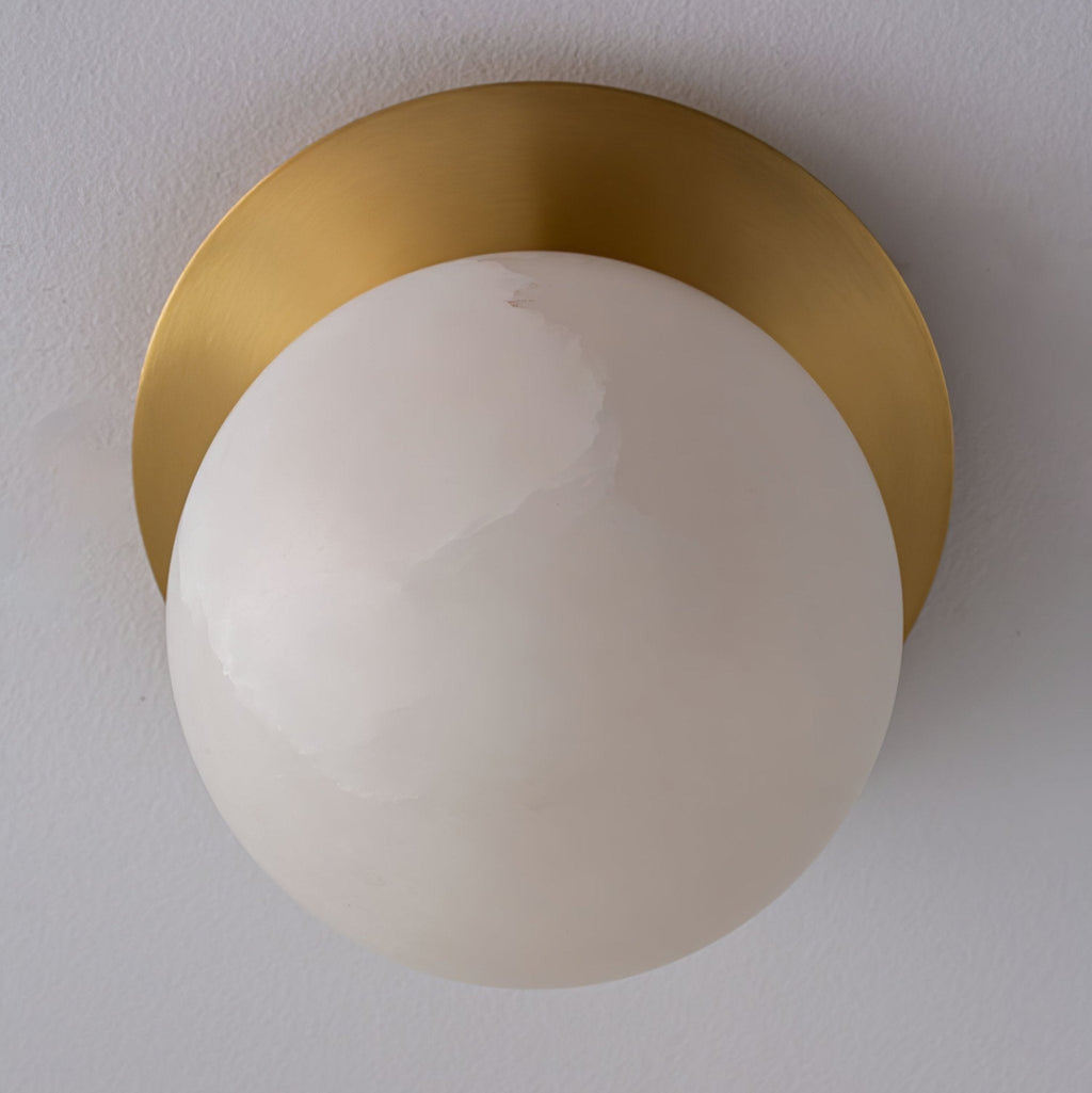 Orrila Dawn Alabaster Wall Light, Hardwired Wall Sconce, detail 20