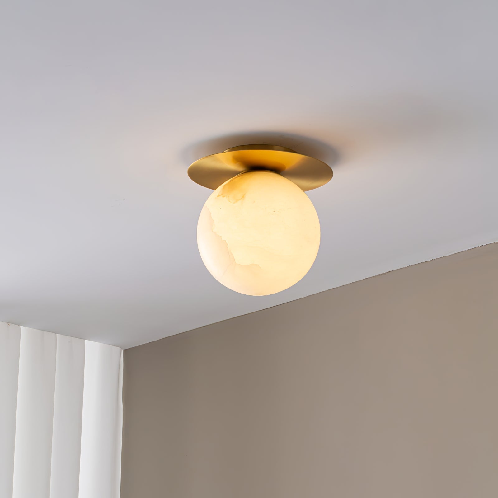 Orrila Dawn Alabaster Wall Light, Hardwired Wall Sconce, detail 8