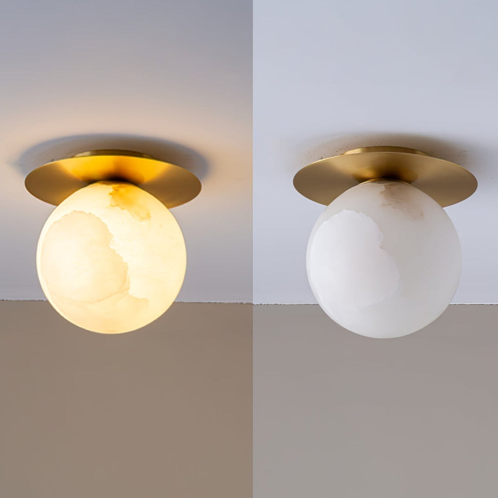 Orrila Dawn Alabaster Wall Light, Hardwired Wall Sconce, detail 14
