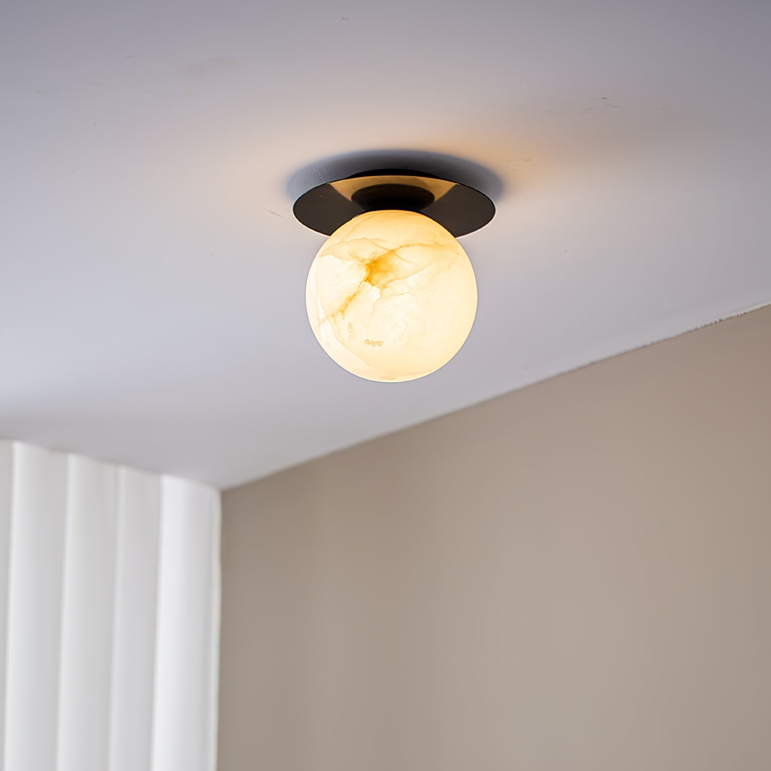 Orrila Dawn Alabaster Wall Light, Hardwired Wall Sconce, detail 9