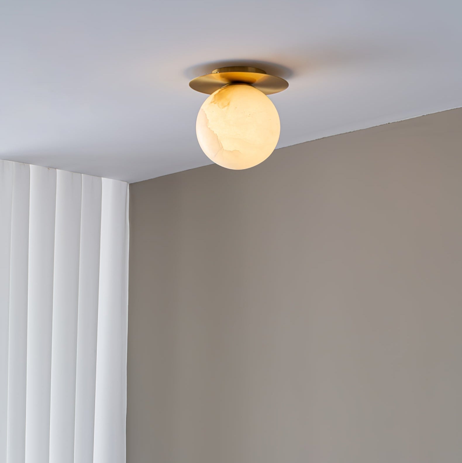 Orrila Dawn Alabaster Wall Light, Hardwired Wall Sconce, detail 10