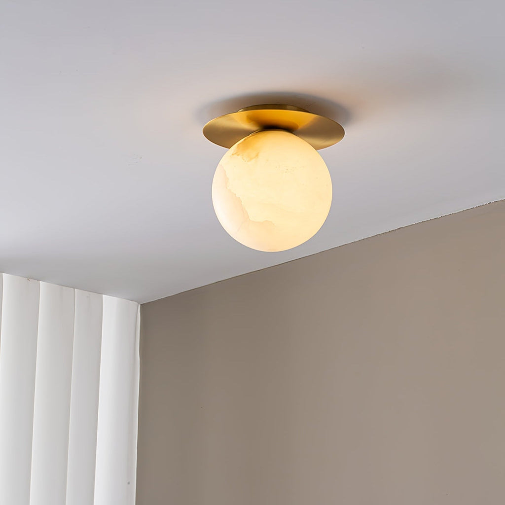 Orrila Dawn Alabaster Wall Light, Hardwired Wall Sconce, detail 7