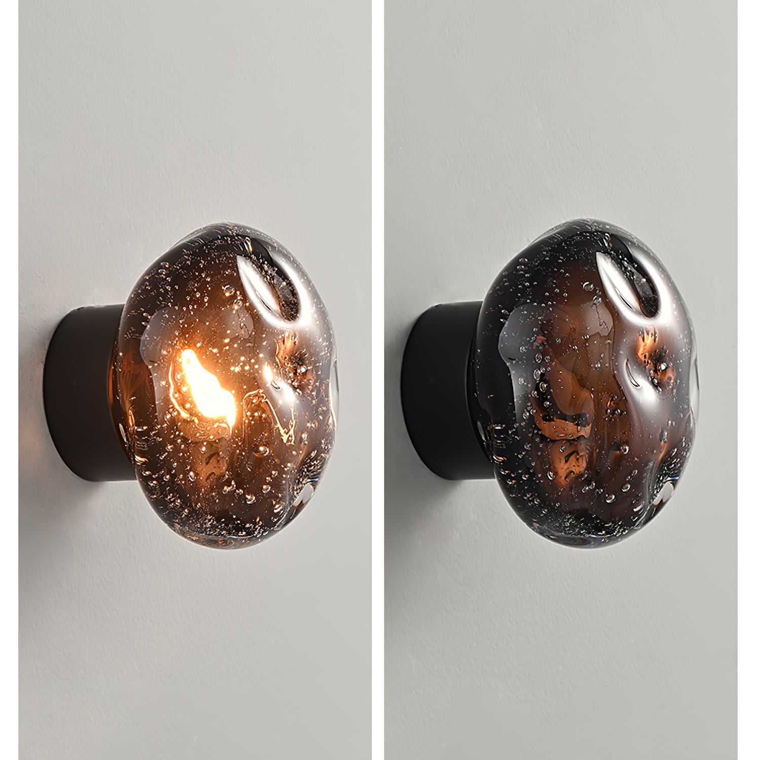 Orrin Molten Glass Wall Light, Hardwired Wall Sconce, detail 17