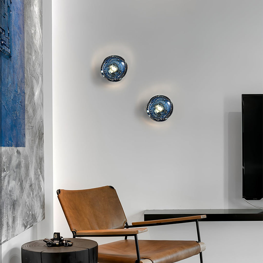 Orrin Molten Glass Wall Light, Hardwired Wall Sconce, detail 3