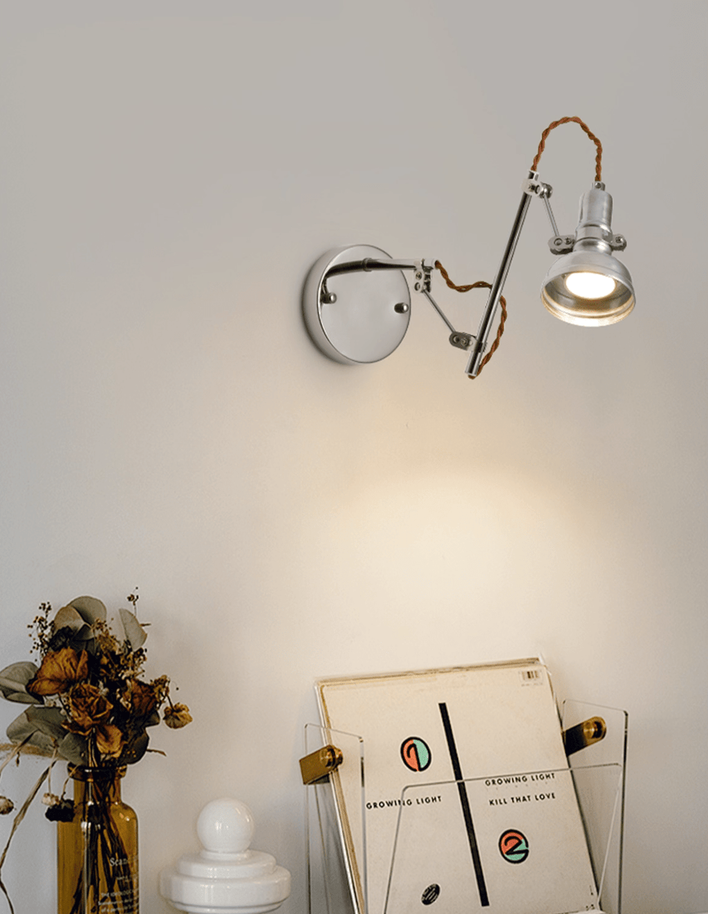 Otto Crane Wall Light, Hardwired Wall Sconce, detail 7