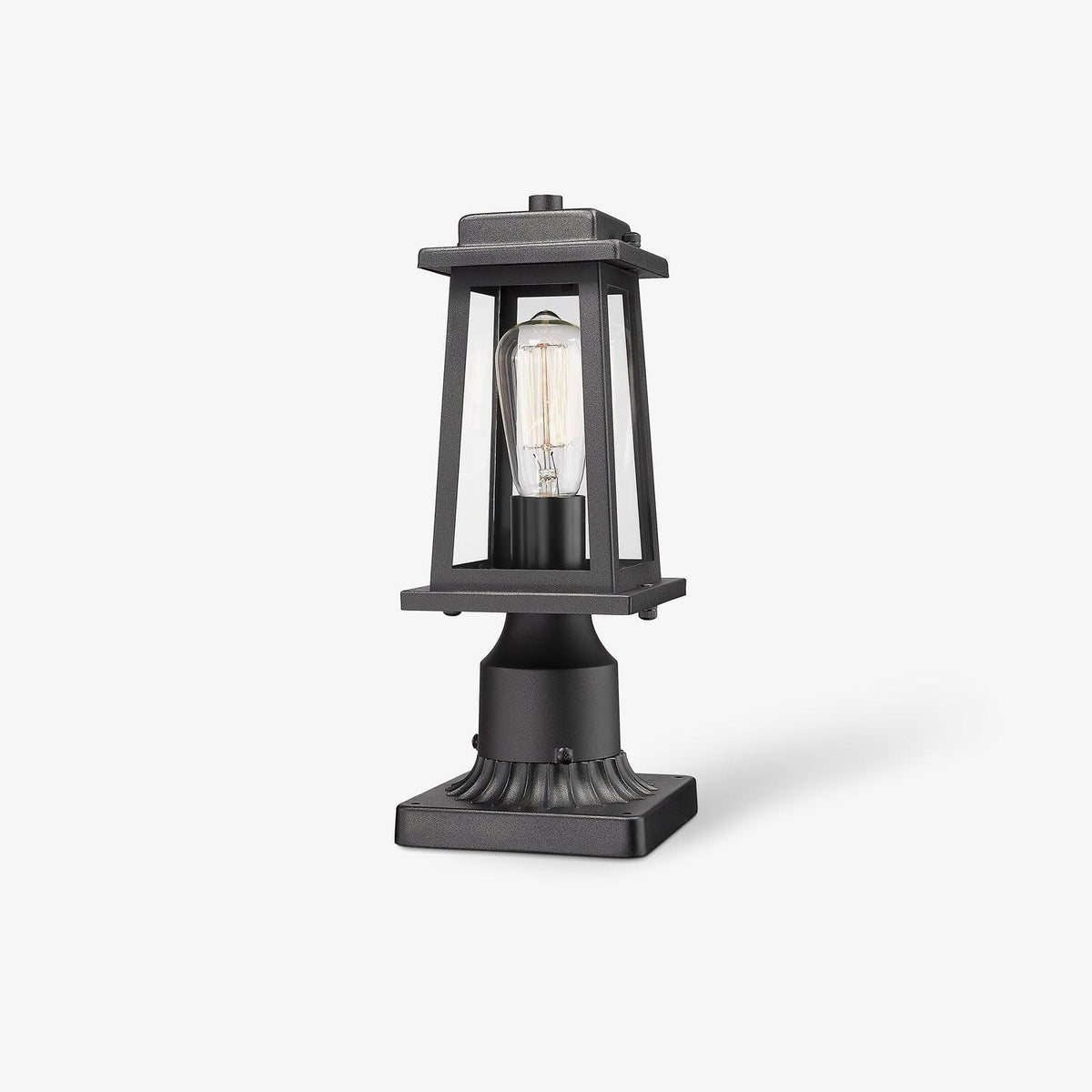 Exterior Lantern Post Lights, Outdoor Wall Light, Metal, ∅ 5.1″ x H 14.2″