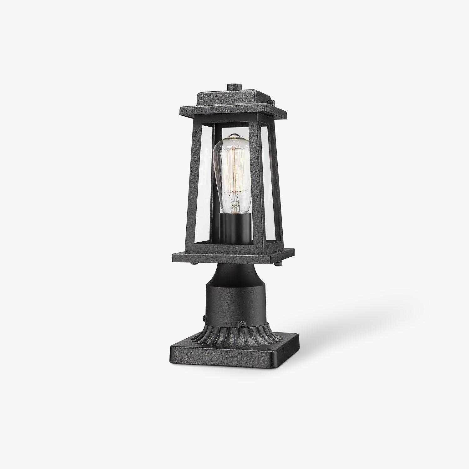 Exterior Lantern Post Lights, Outdoor Wall Light, Metal, ∅ 5.1″ x H 14.2″