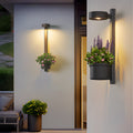 1-Light Solar Wall Mounted Plant Stand Exterior Wall Light with Planter, Outdoor Wall Light, 23.6"