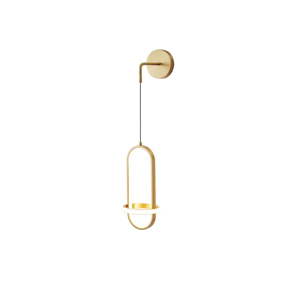 Oval Brass Wall Light, Bedroom Wall Sconce, W 18cm x H 35cm