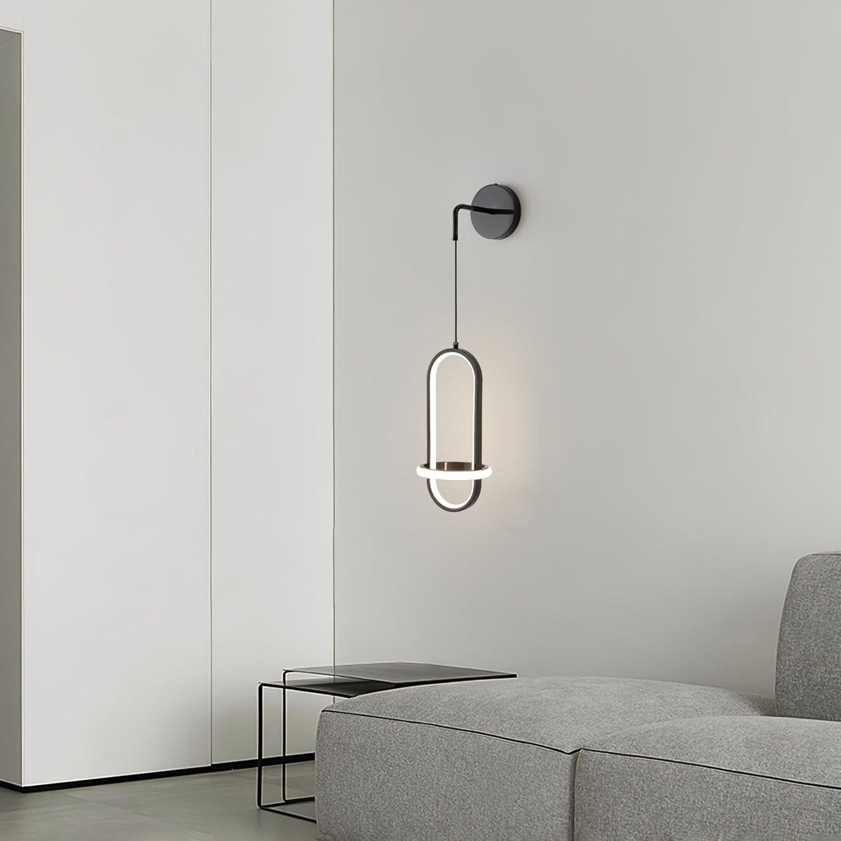 Oval Brass Wall Light, Bedroom Wall Sconce, detail 8