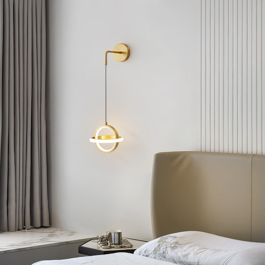 Oval Brass Wall Light, Bedroom Wall Sconce, detail 5