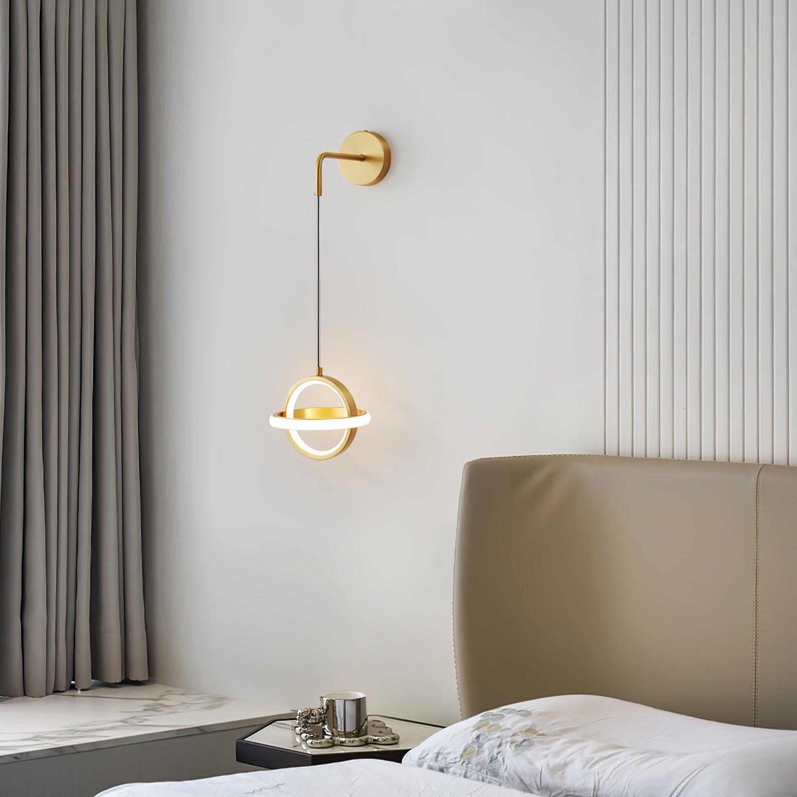 Oval Brass Wall Light, Bedroom Wall Sconce, detail 5