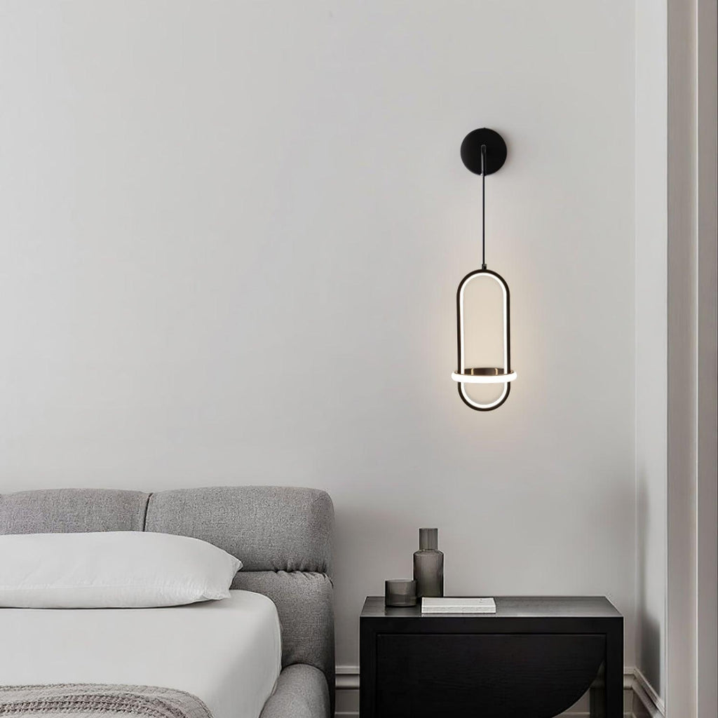 Oval Brass Wall Light, Bedroom Wall Sconce, detail 9
