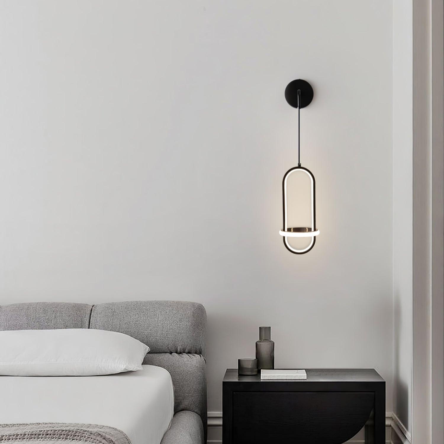 Oval Brass Wall Light, Bedroom Wall Sconce, detail 9