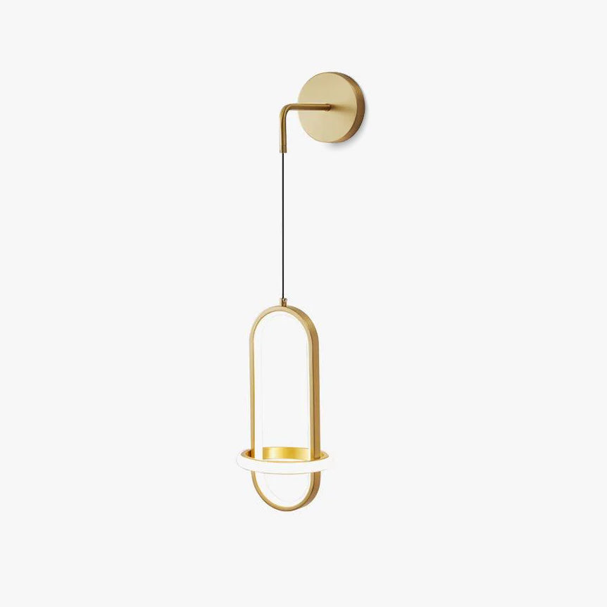 Oval Brass Wall Light, Bedroom Wall Sconce, detail 2