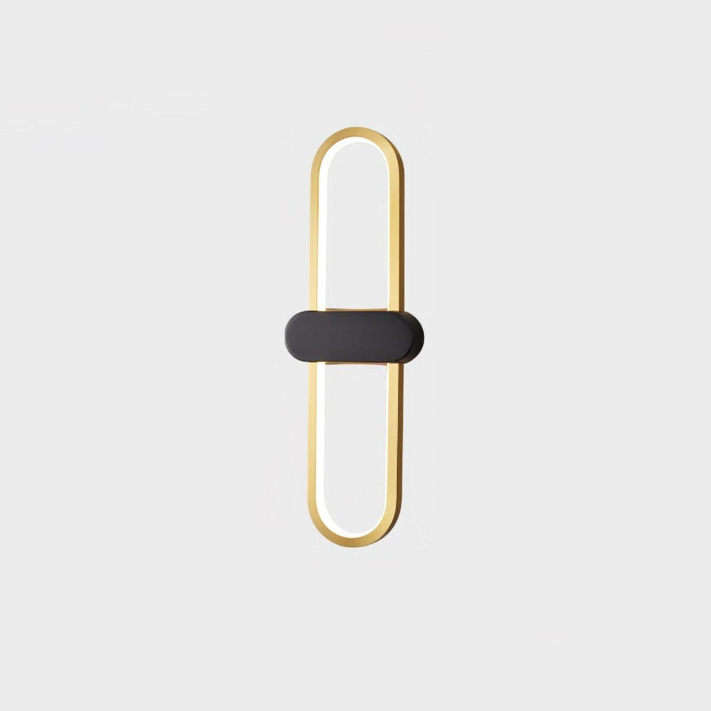 Oval LED Wall Light, Bedroom Wall Sconce, Brass, Dia 13cm x H 40cm