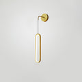 Oval LED Brass Wall Light, Hardwired Wall Sconce, Dia 9cm x H 68cm