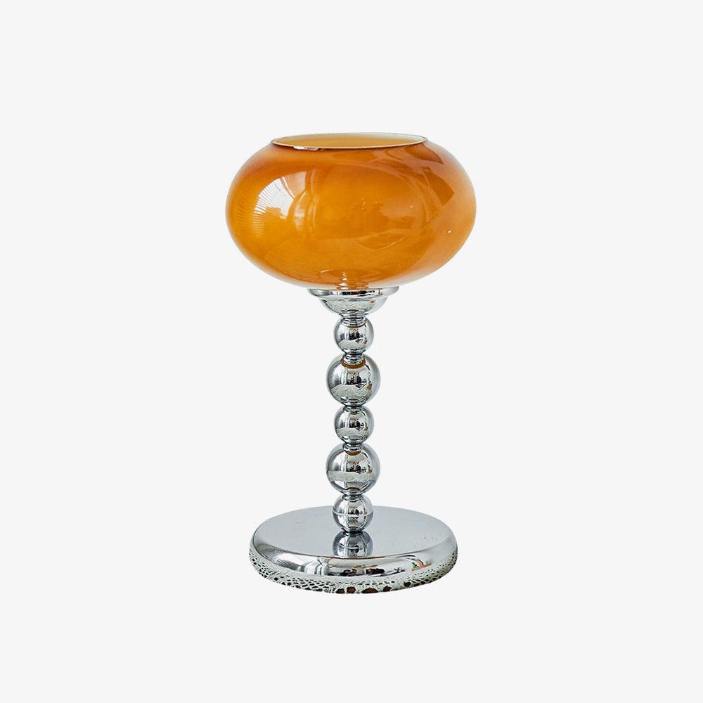 Oval Persimmon Table Lamp, Bedside Table Lamp, Metal, ∅ 7.1″ x H 12.6″