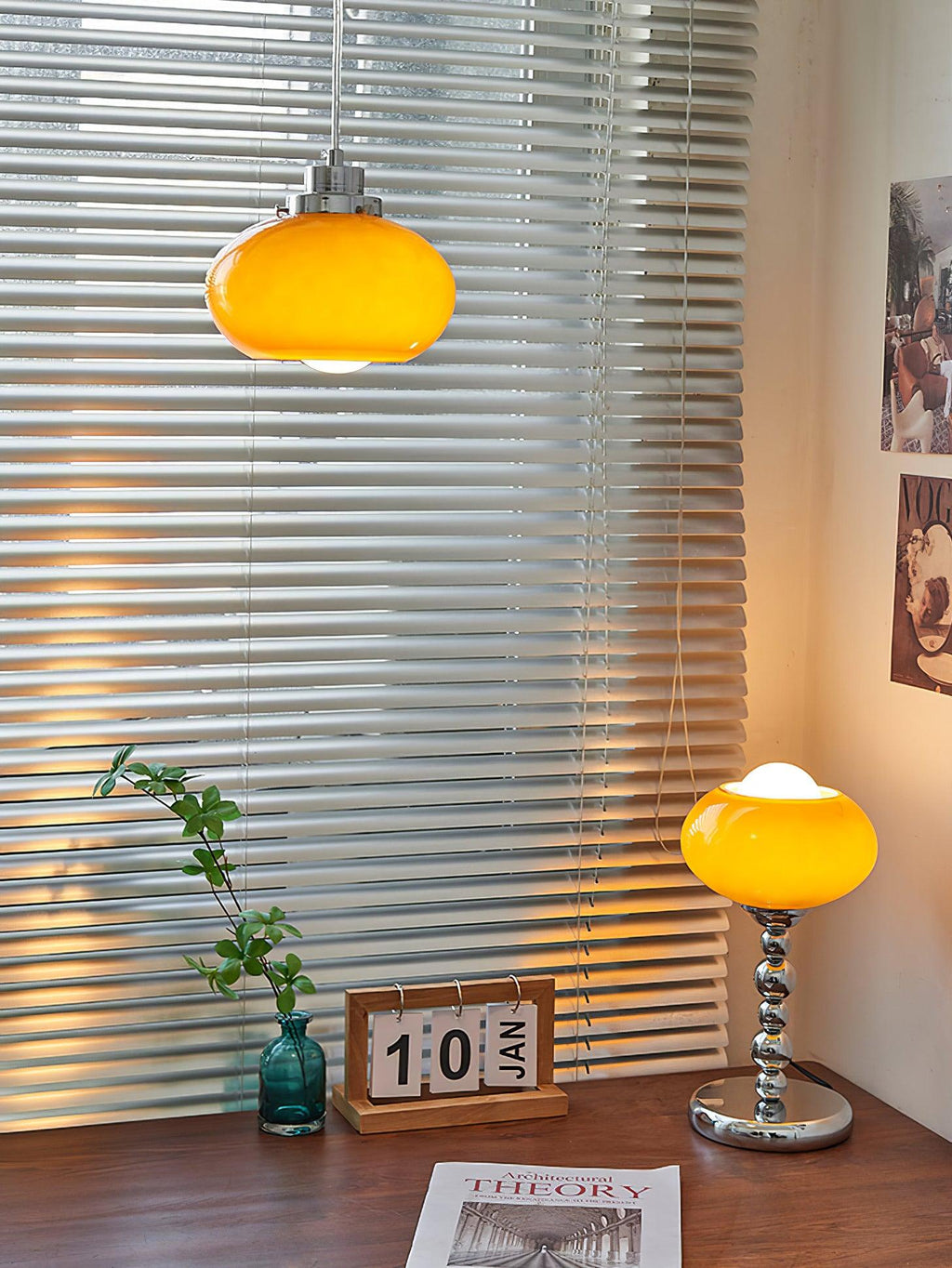 Oval Persimmon Table Lamp, Bedside Table Lamp, detail 6