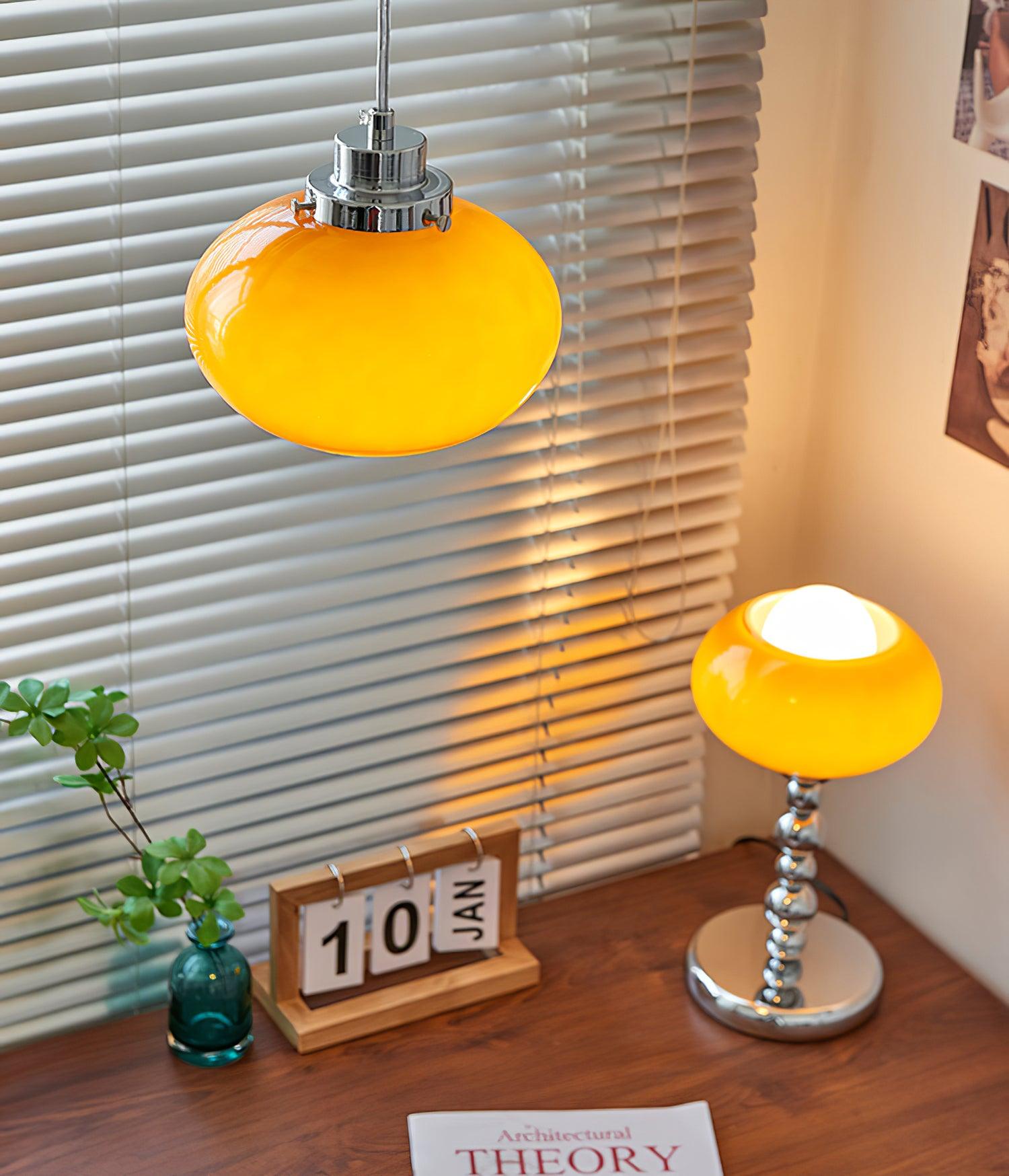 Oval Persimmon Table Lamp, Bedside Table Lamp, detail 7
