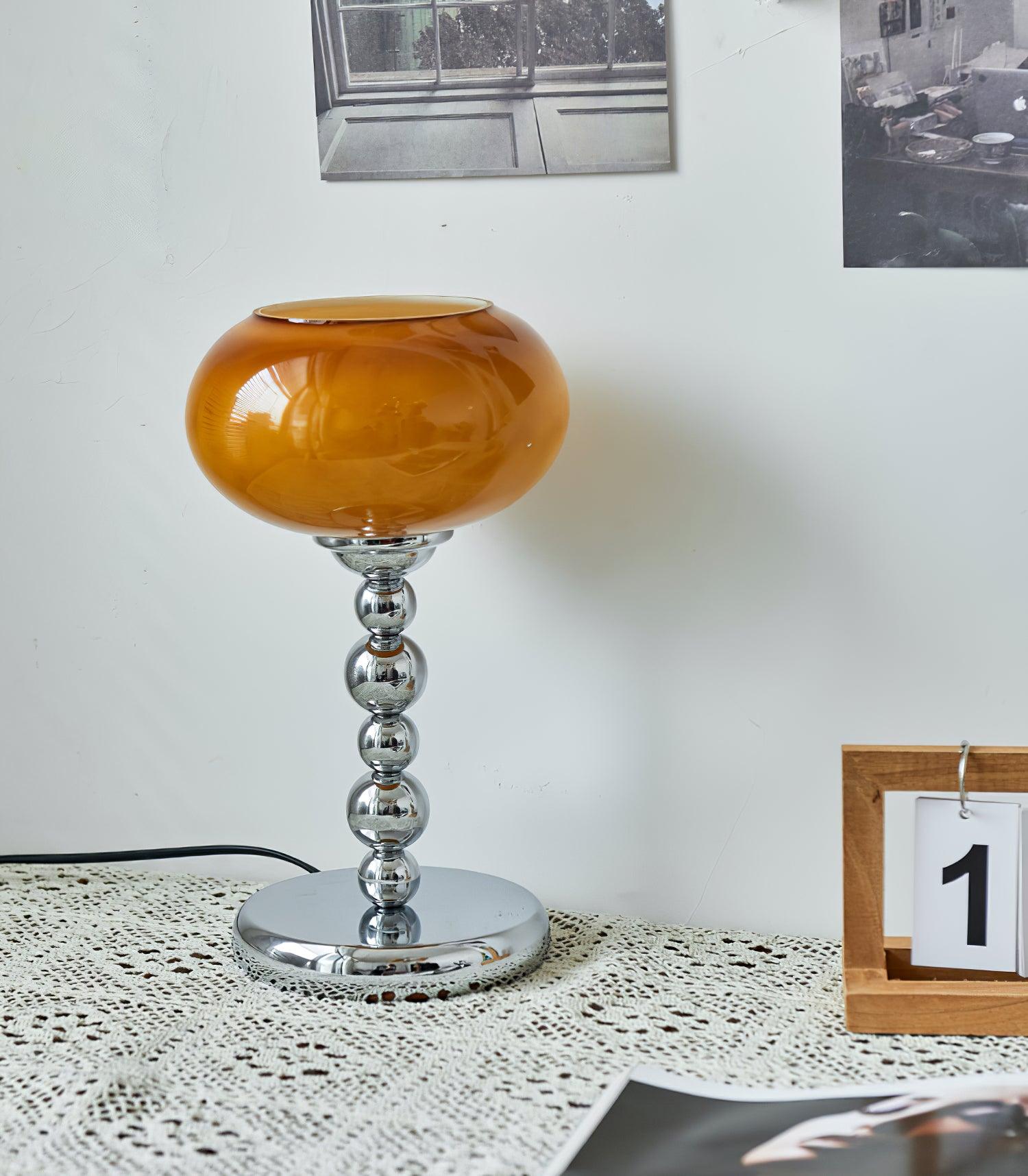 Oval Persimmon Table Lamp, Bedside Table Lamp, detail 8