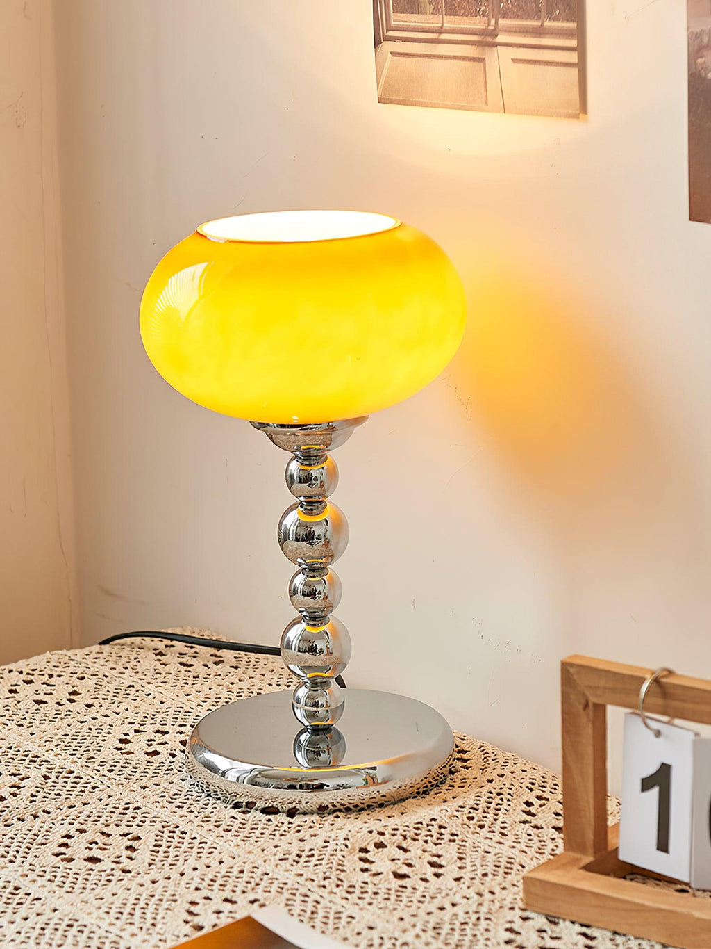 Oval Persimmon Table Lamp, Bedside Table Lamp, detail 2