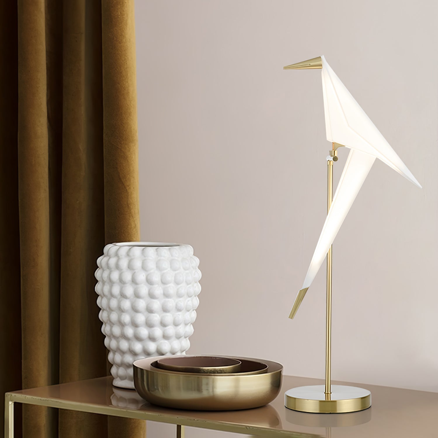 Paper Crane Bird Table Light, Bedside Table Lamp, detail 2