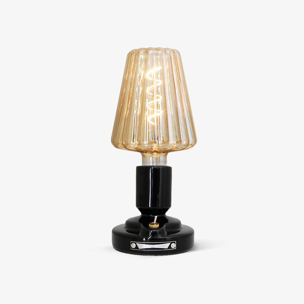 Pastry Built-in Battery Table Light, Bedside Table Lamp, Metal, ∅ 4.7″ x H 10.8″
