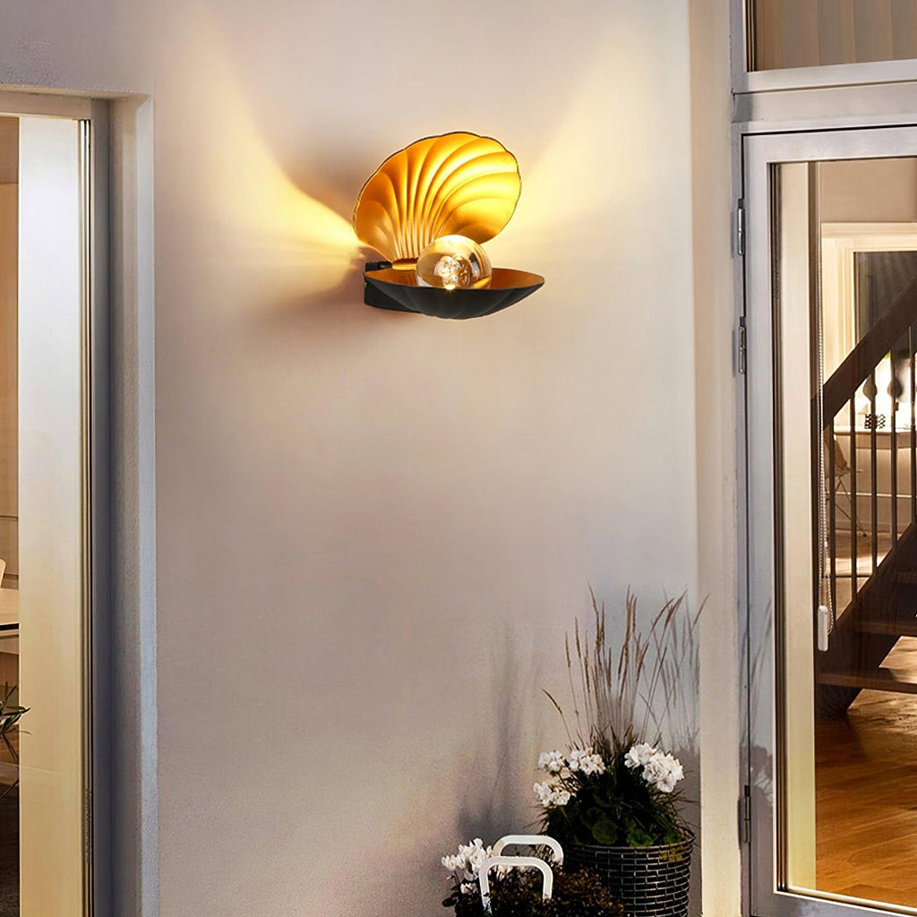 Pearl Clam Wall Light, Bedroom Wall Sconce, detail 5