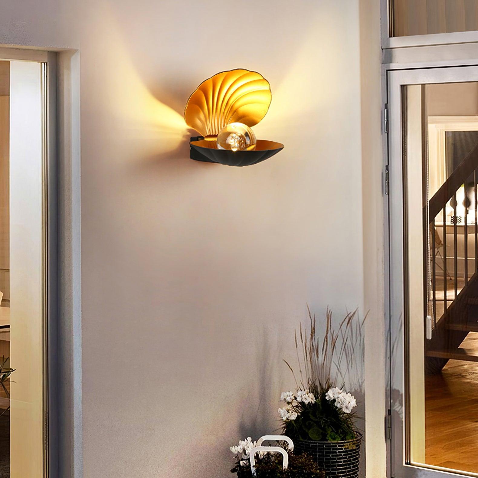 Pearl Clam Wall Light, Bedroom Wall Sconce, detail 5
