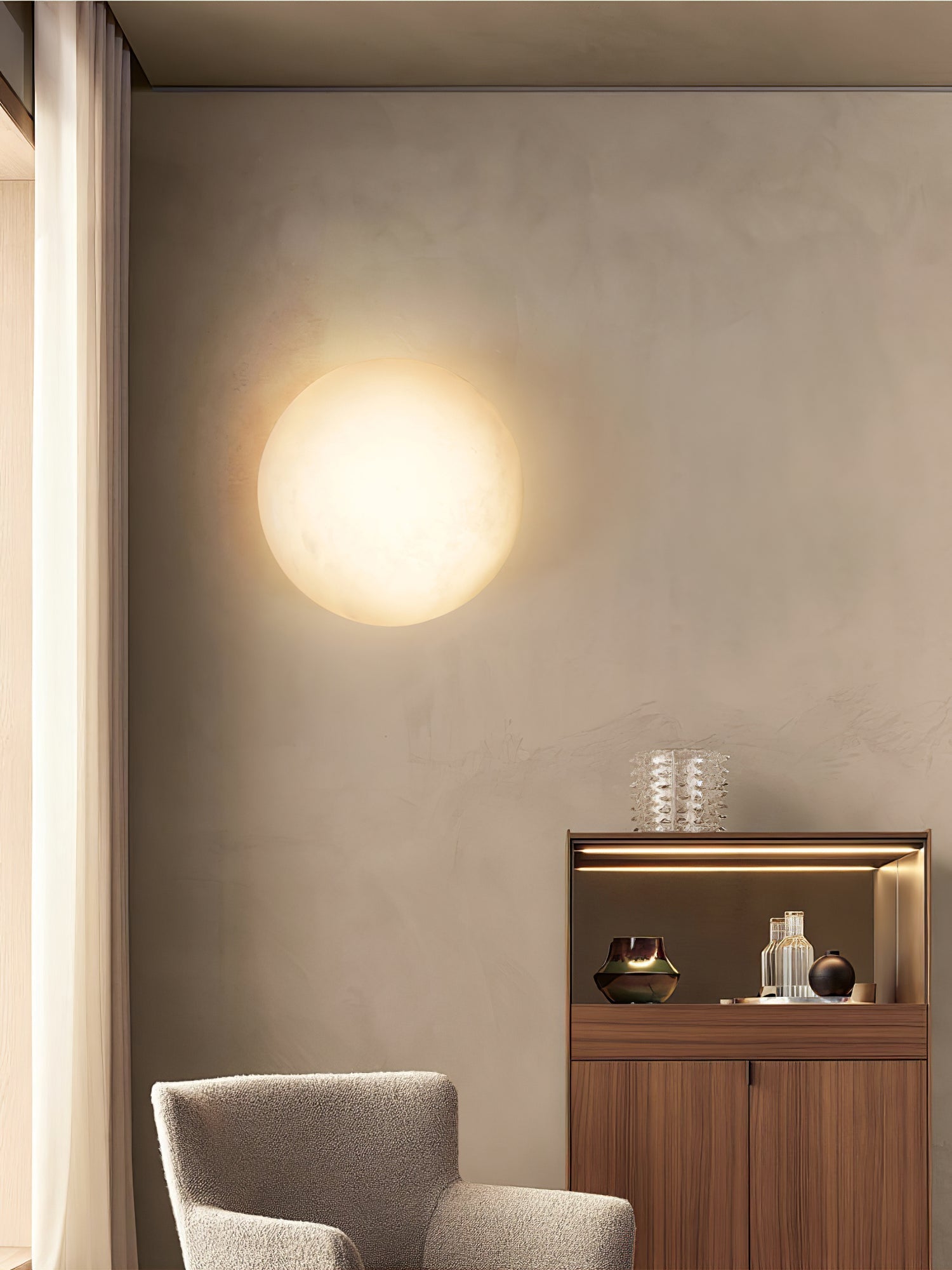 Pebble Alabaster Wall Light, Hardwired Wall Sconce, detail 12