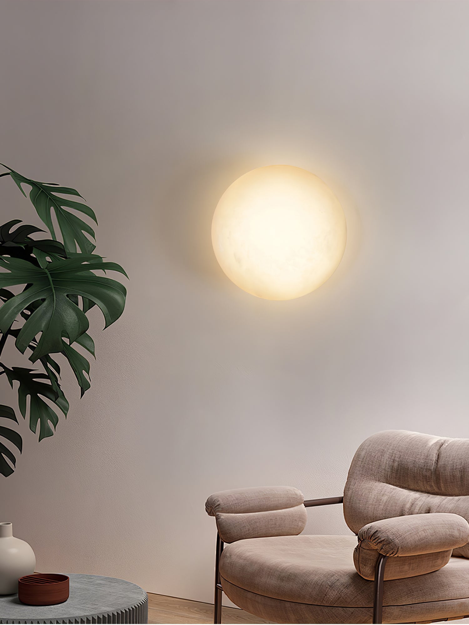 Pebble Alabaster Wall Light, Hardwired Wall Sconce, detail 13