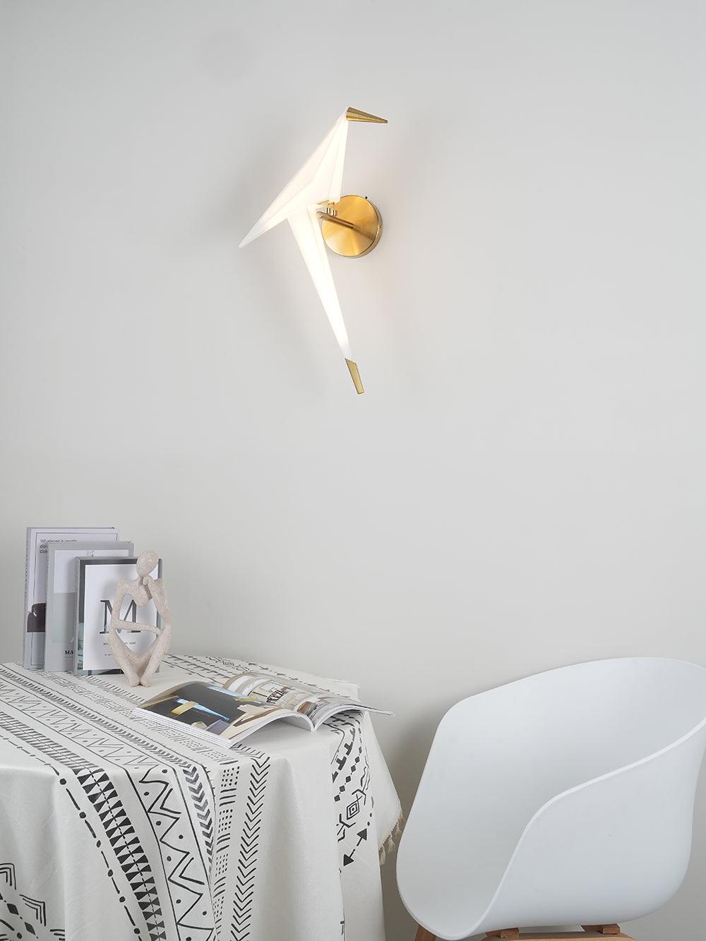 Paper Crane Wall Light, Hardwired Wall Sconce, detail 21