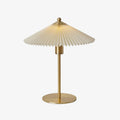 Perla Pleated Table Light, Bedside Table Lamp, Iron, ∅ 14.2″ x H 16.9″